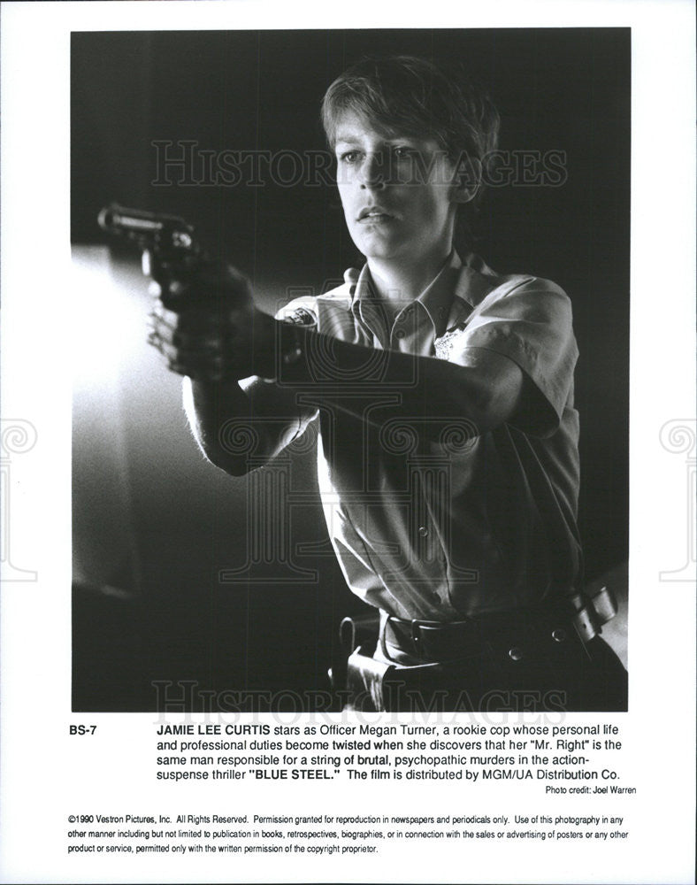 1990 Press Photo Jamie Lee Curtis in &quot;Blue Steel&quot; - Historic Images