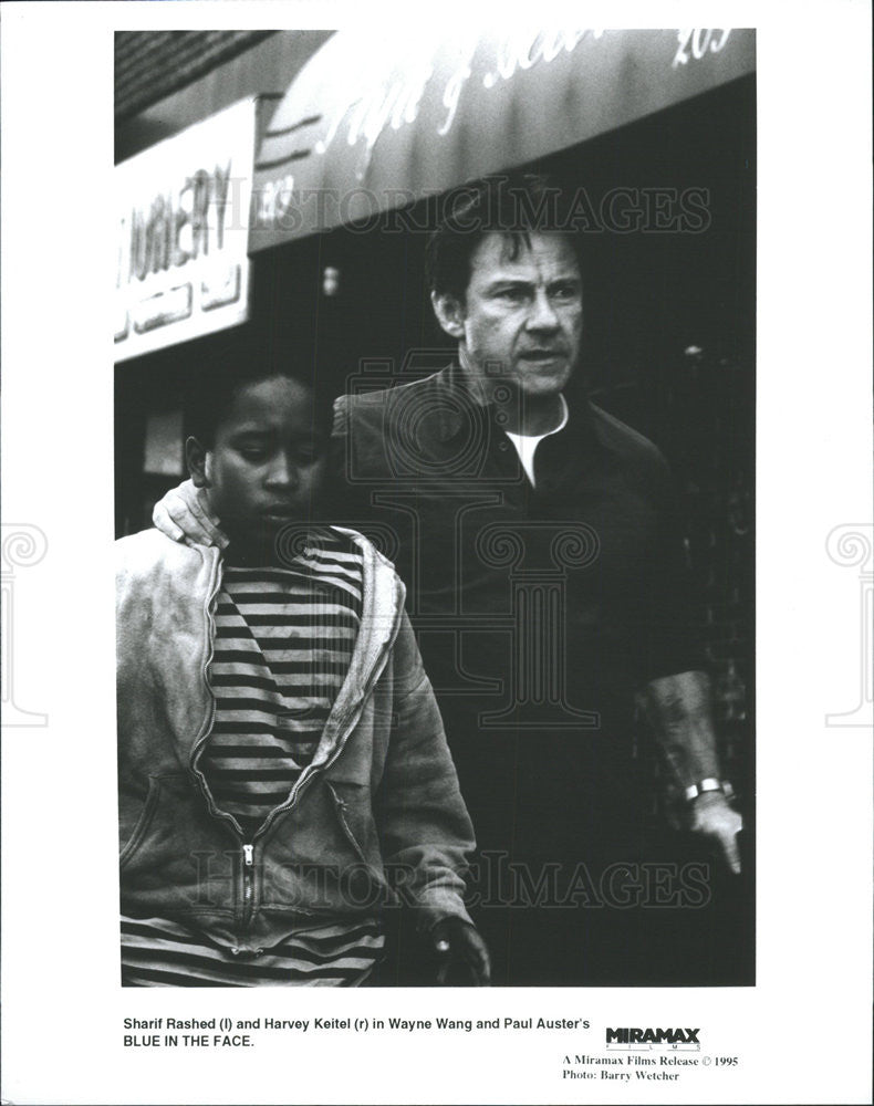 1995 Press Photo Sharif Rasheed &amp; Harvey Keitel Star In Blue In The Face - Historic Images