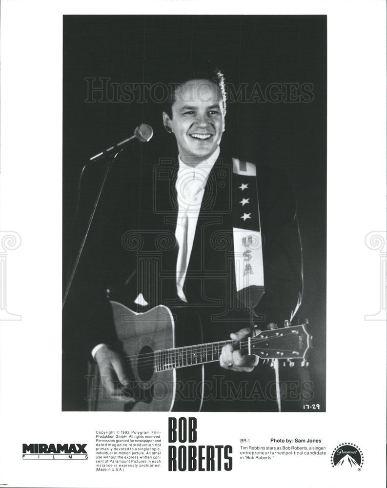 Tim Robbins Stars In Bob Roberts 1992 Vintage Promo Photo Print Historic Images
