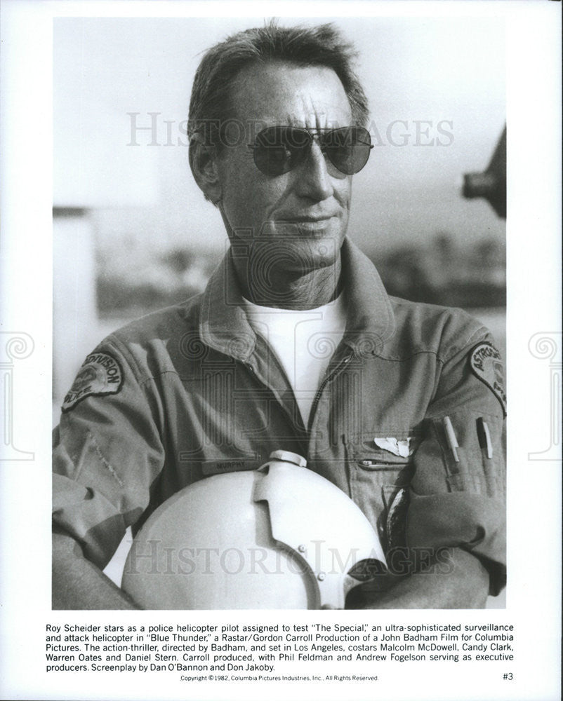 1982 Press Photo Roy Scheider stars in &quot;Blue Thunder&quot; - Historic Images