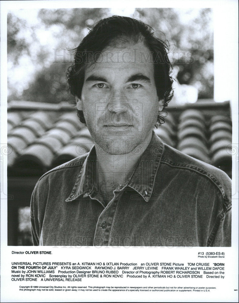 1989 Press Photo Director Oliver Stone Picture &quot;Born on the Fourh of July&quot; - Historic Images