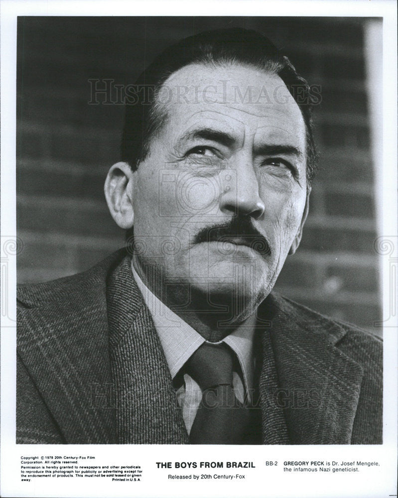 1978 Press Photo Gregory Peck stars in &quot;The Boys From Brazil&quot; - Historic Images