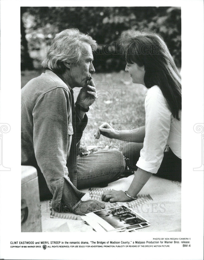 1995 Press Photo Clint Eastwood &amp; Meryl Streep in The Bridges of Madison County - Historic Images