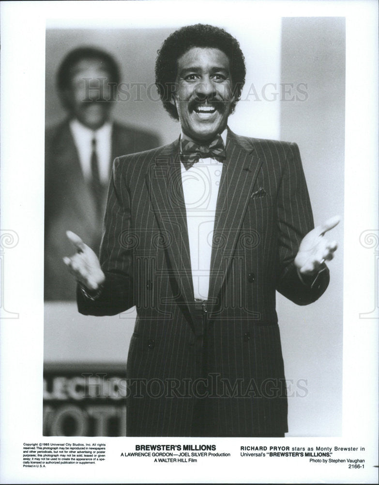 1985 Press Photo Richard Pryor in &quot;Brewster&#39;s Millions&quot; - Historic Images