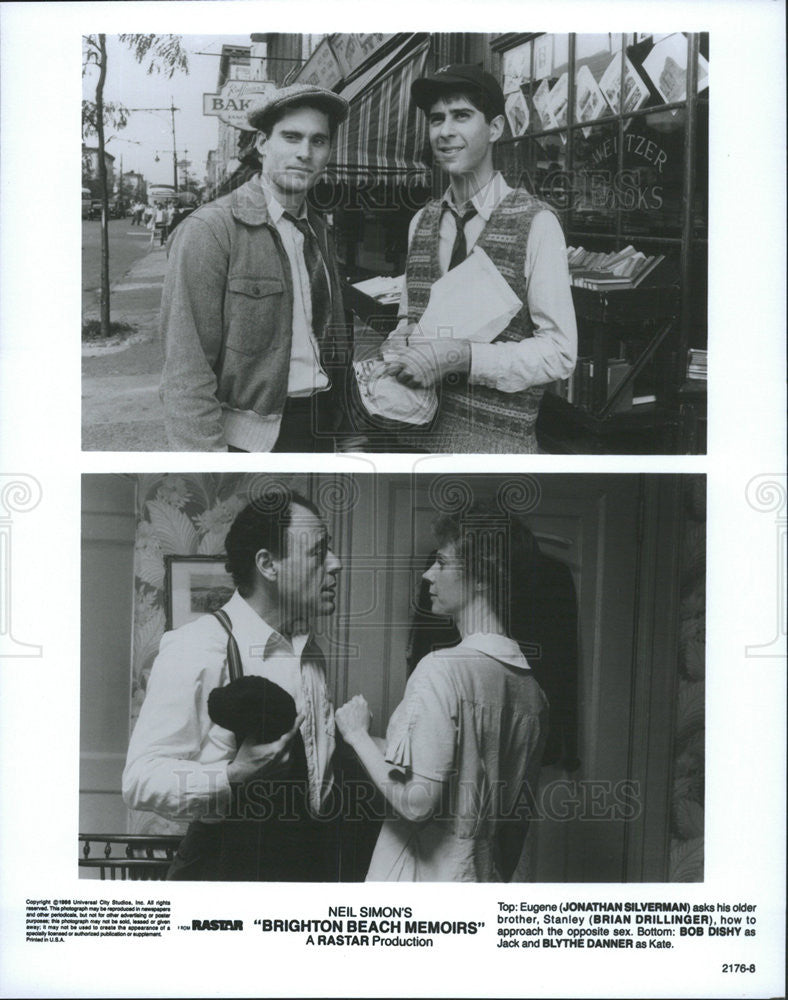 1986 Press Photo Jonathan Silverman, Brian Drillinger &quot;Brighton Beach Memoirs&quot; - Historic Images