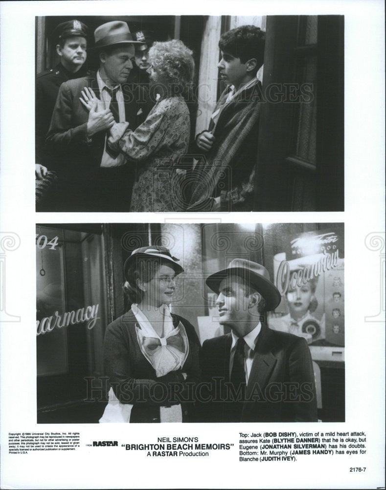 1986 Press Photo Bob Dishy, Blythe Danner &quot;Brighton Beach Memoirs&quot; - Historic Images