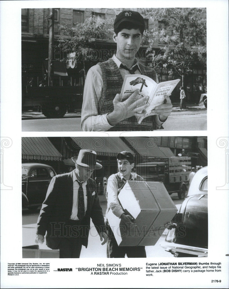 1986 Press Photo Jonathan Silverman, Bob Dishy star in &quot;Brighton Beach Memoirs&quot; - Historic Images