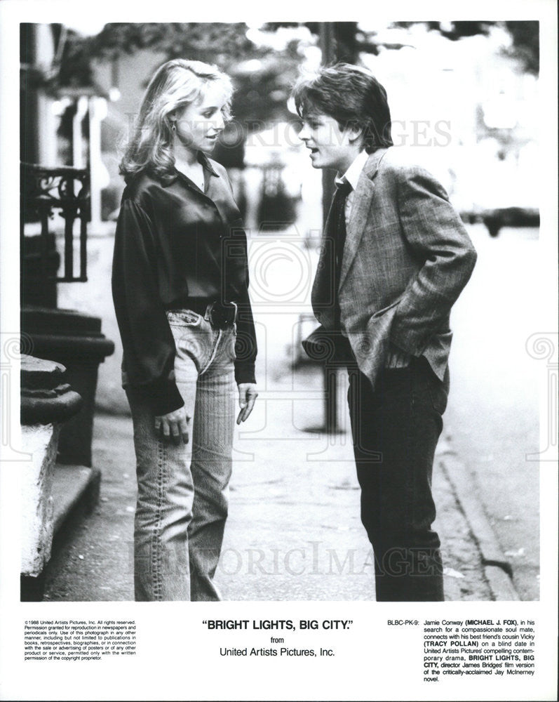 1988 Press Photo Bright Lights Big City Michael J. Fox Tracy Pollan - Historic Images