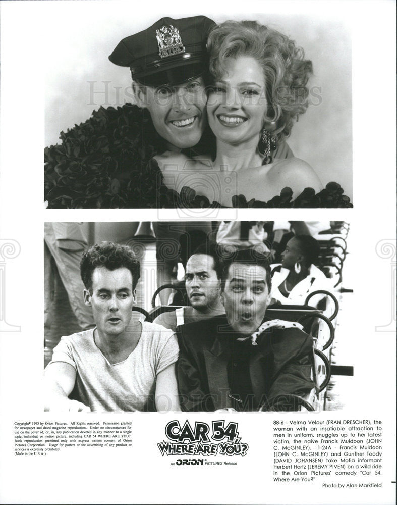 1993 Press Photo Car 54 Where Are You? Fran Drescher John C. McGinley Jeremy - Historic Images