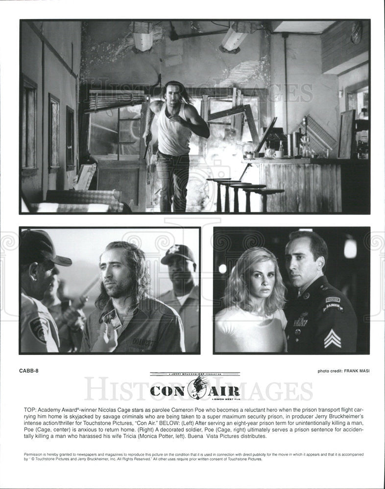 1997 Press Photo Nicholas Cage &amp; Monica Potter Star In Con Air - Historic Images