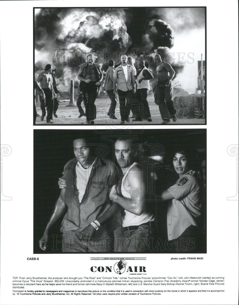 1997 Press Photo Con Air John Malkovich Nicolas Cage Mykelti Williamson Rachel - Historic Images