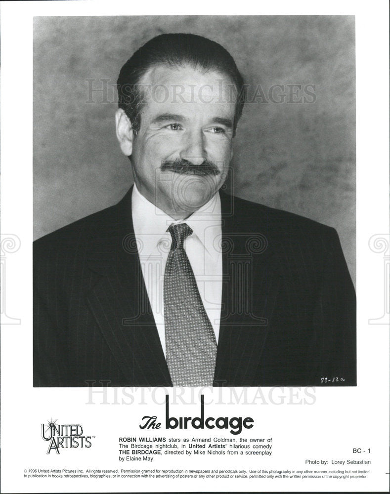 1996 Press Photo The Birdcage Robin Williams - Historic Images