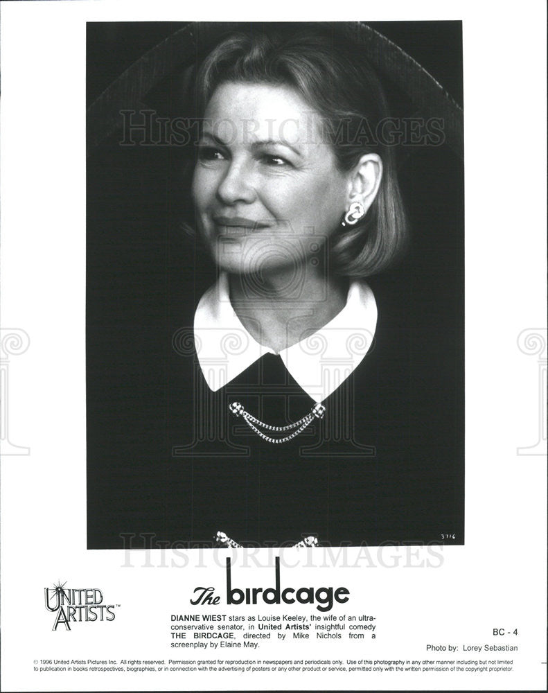 1996 Press Photo The Birdcage Dianne Wiest - Historic Images