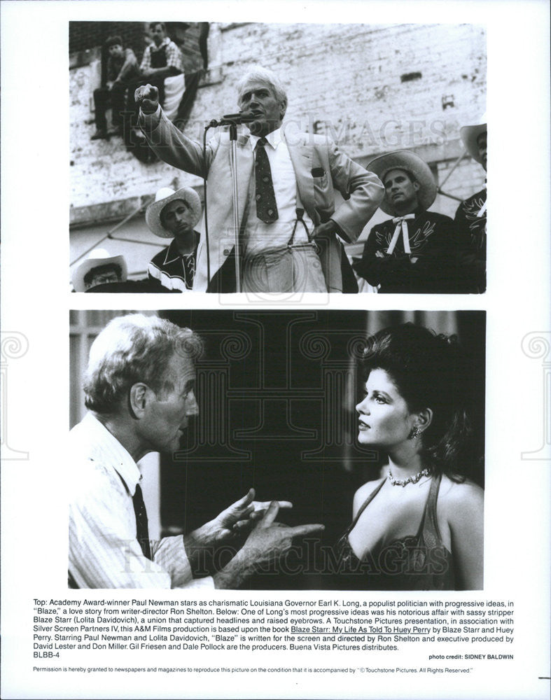 1989 Press Photo Blaze Paul Newman Lolita Davidovich - Historic Images