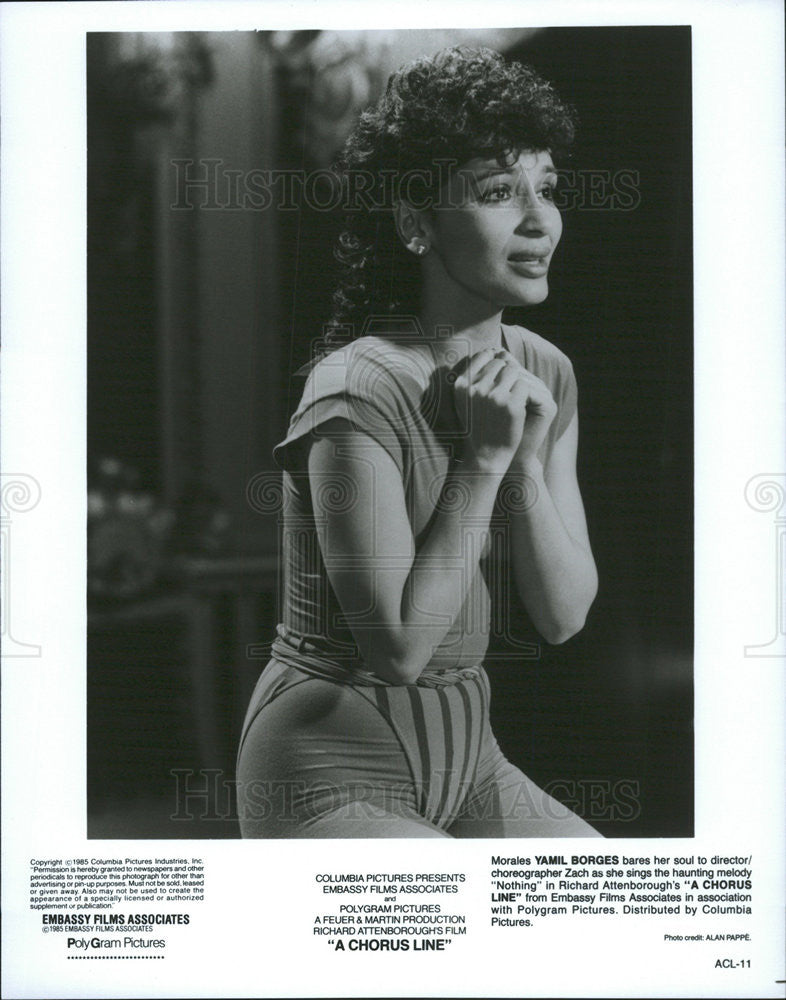 1985 Press Photo Yamil Borges stars in &quot;A Chorus Line&quot; - Historic Images