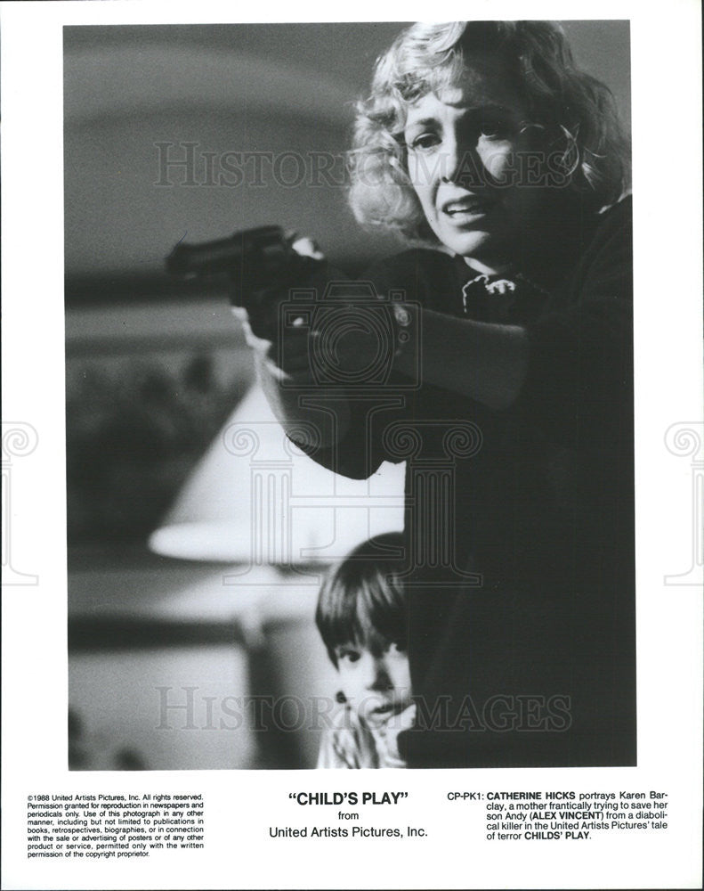 1988 Press Photo Catherine Hicks &amp; Alex Vincent Stars In Child&#39;s Play - Historic Images