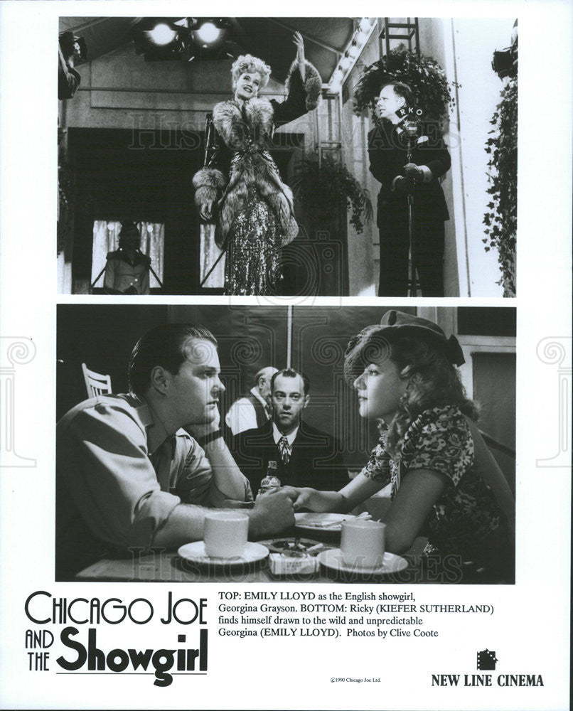 1990 Press Photo Keifer Sutherland &amp; Emily Lloyd Star Chicago Joe &amp; The Showgirl - Historic Images