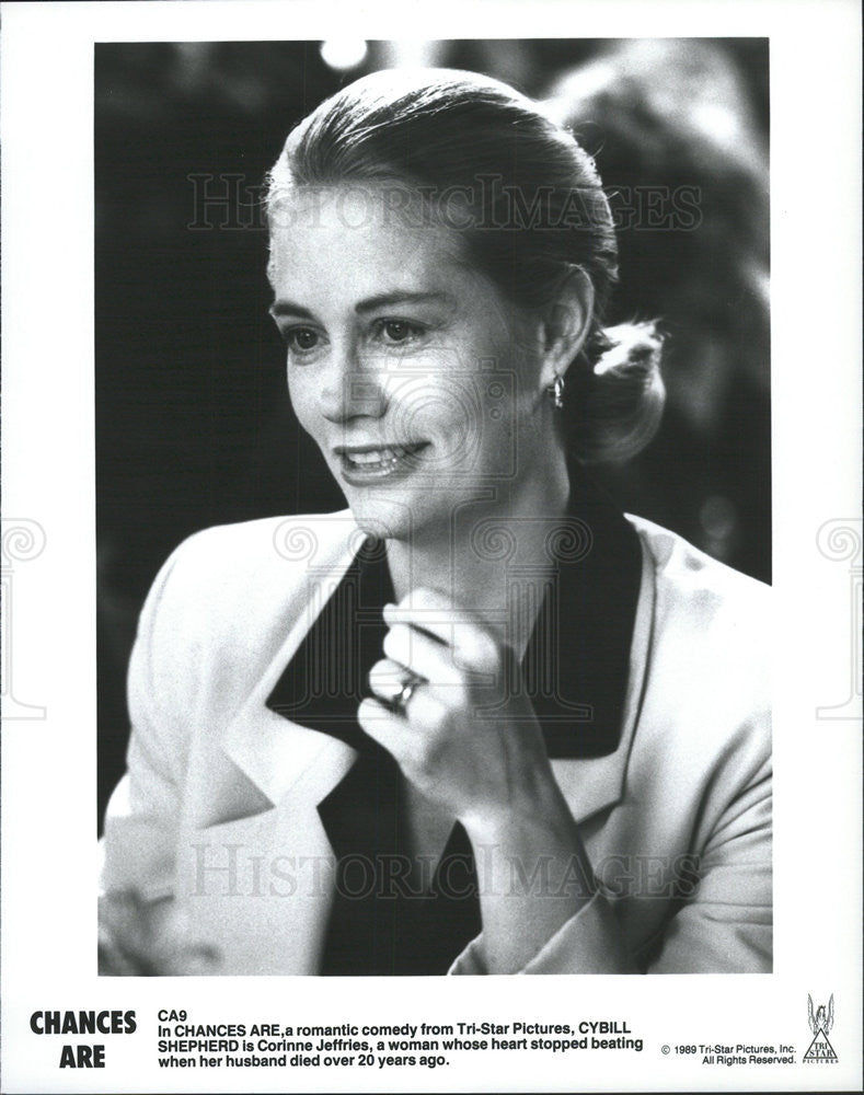 1989 Press Photo Cybill Shepherd Actress Chances Are - Historic Images