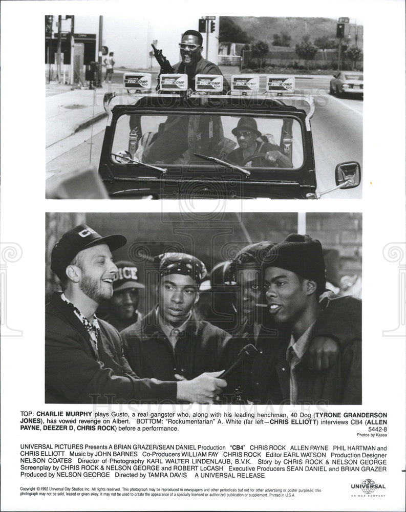 1992 Press Photo Charlie Murphy, Tyrone Granderson Jones, Chris Elliott In &quot;CB4&quot; - Historic Images