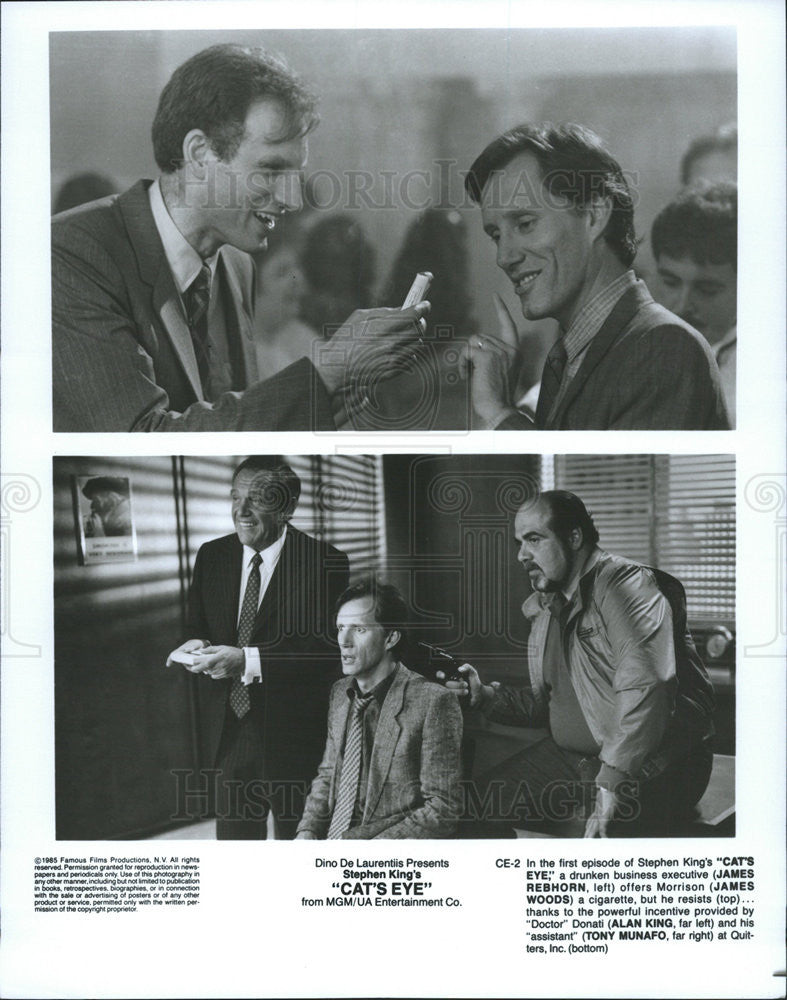 1985 Press Photo James Rebhorn Woods Alan King Tony Munafo Actors Cat&#39;s Eye - Historic Images