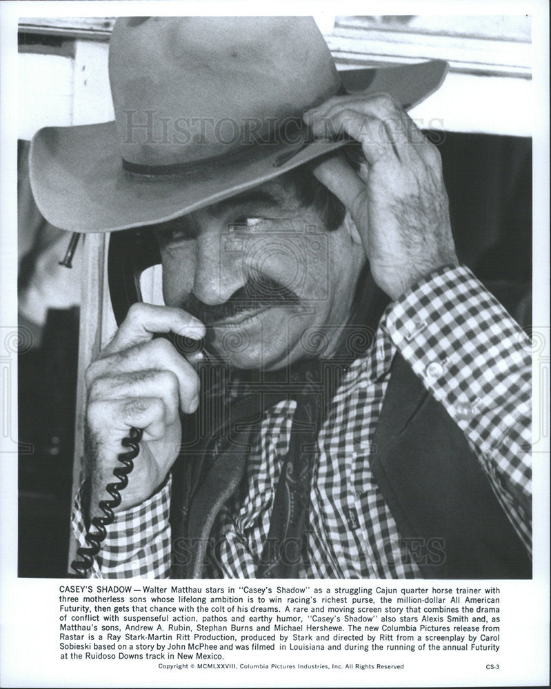 1978 Press Photo Casey&#39;s Shadow Walter Matthau - Historic Images