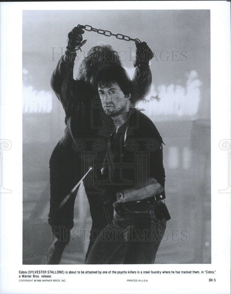 1986 Press Photo Sylvester Stallone Actor Cobra - Historic Images