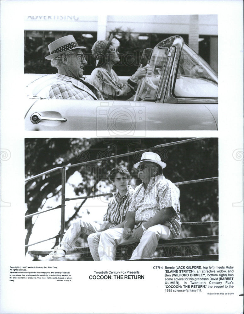 1988 Press Photo Jack Gilford, Elaine Stritch &quot;Cocoon: The Return&quot; - Historic Images