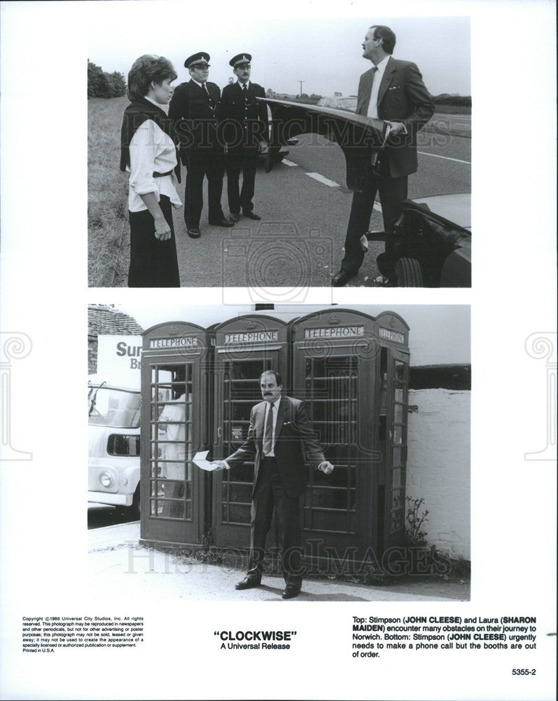 1986 Press Photo Clockwise John Cleese Sharon Maiden - Historic Images