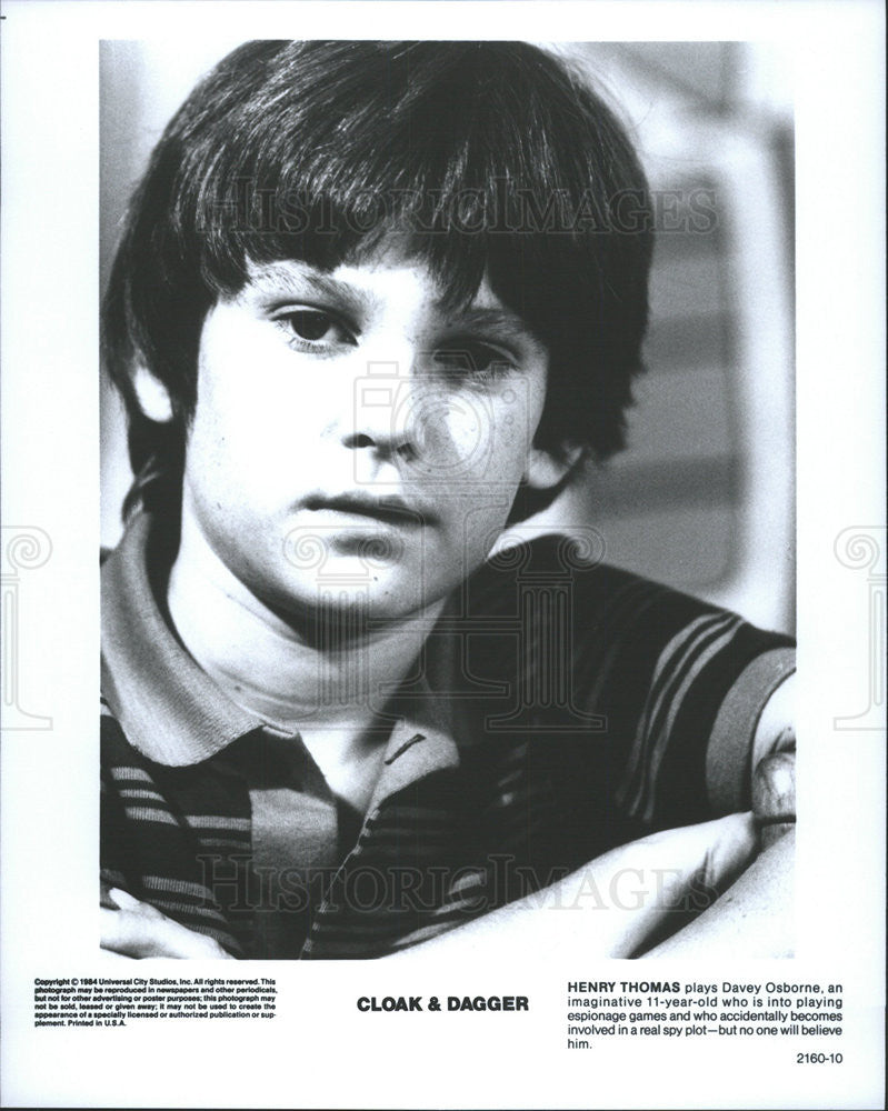 1984 Press Photo Henry Thomas Actor Cloak Dagger - Historic Images