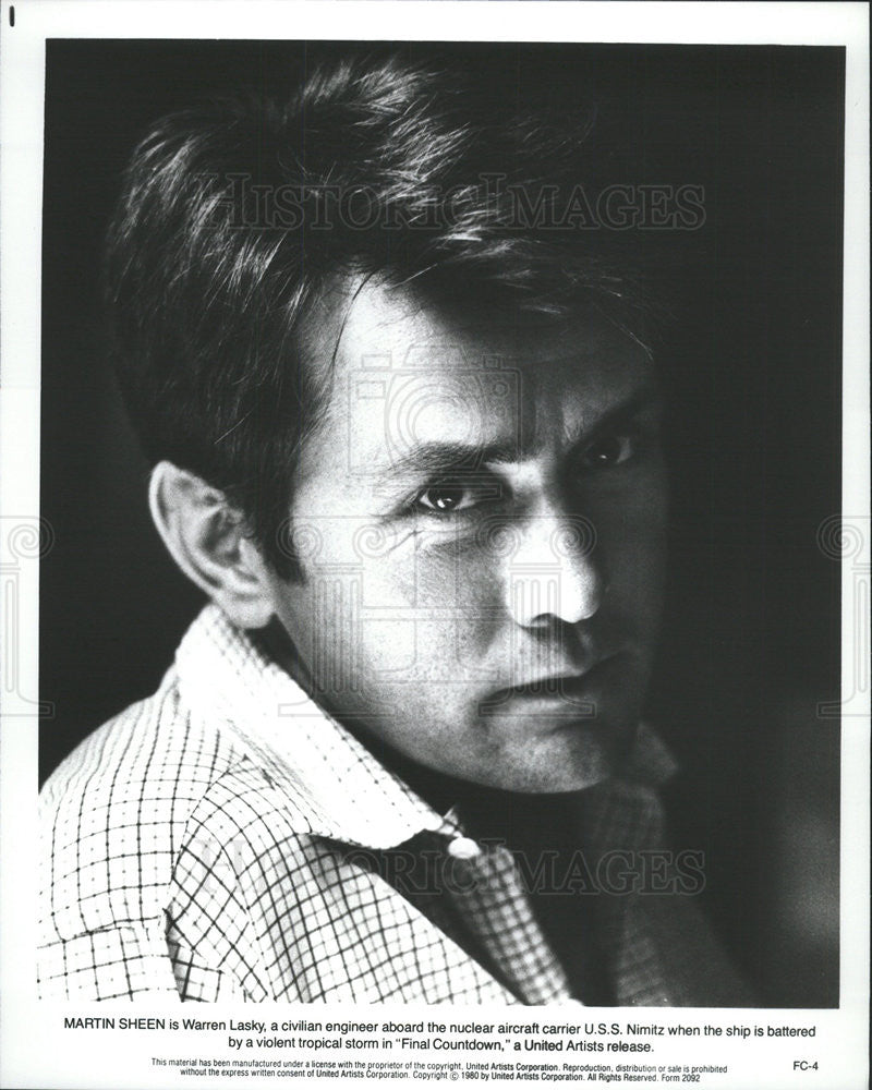 1980 Press Photo Final Countdown Martin Sheen - Historic Images