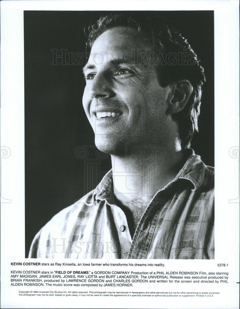 1989 Press Photo Kevin Costner Actor Field Dreams - Historic Images