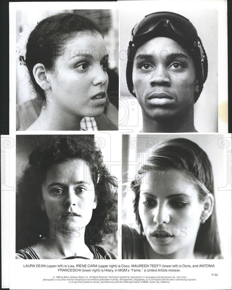 1980 Press Photo Fame Laura Dean Irene Cara Maureen Teefy Antonia Franceschi - Historic Images