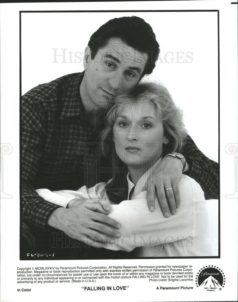 1984 Press Photo Falling In Love Robert De Niro Meryl Streep - Historic Images