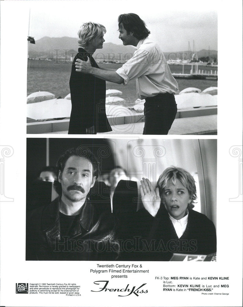 1995 Press Photo French Kiss Meg Ryan Kevin Kline - Historic Images