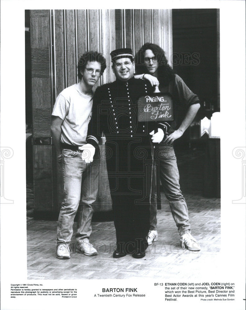 1991 Press Photo Barton Fink Ethan Coen Joel Coen - Historic Images