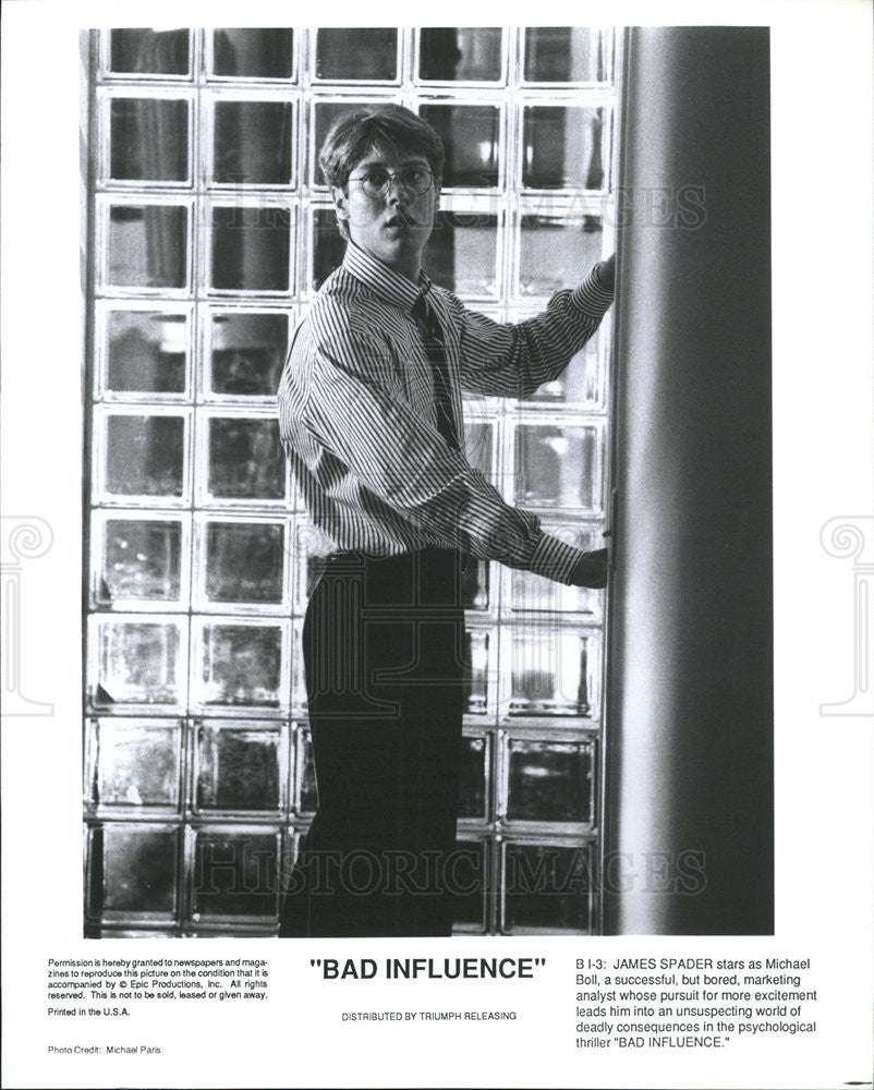 1990 Press Photo Film Bad Influence James Spader also stars Rob Lowe - Historic Images