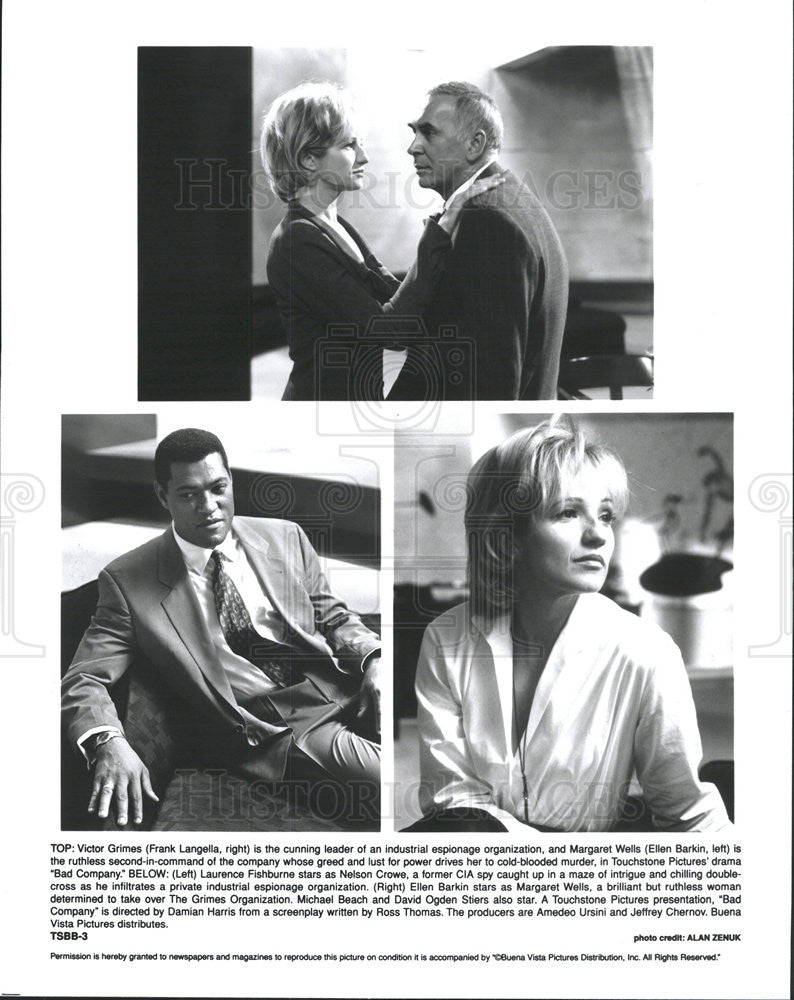 Press Photo Frank Langella Ellen Barkin Laurence Fishburne Actors Bad Company - Historic Images