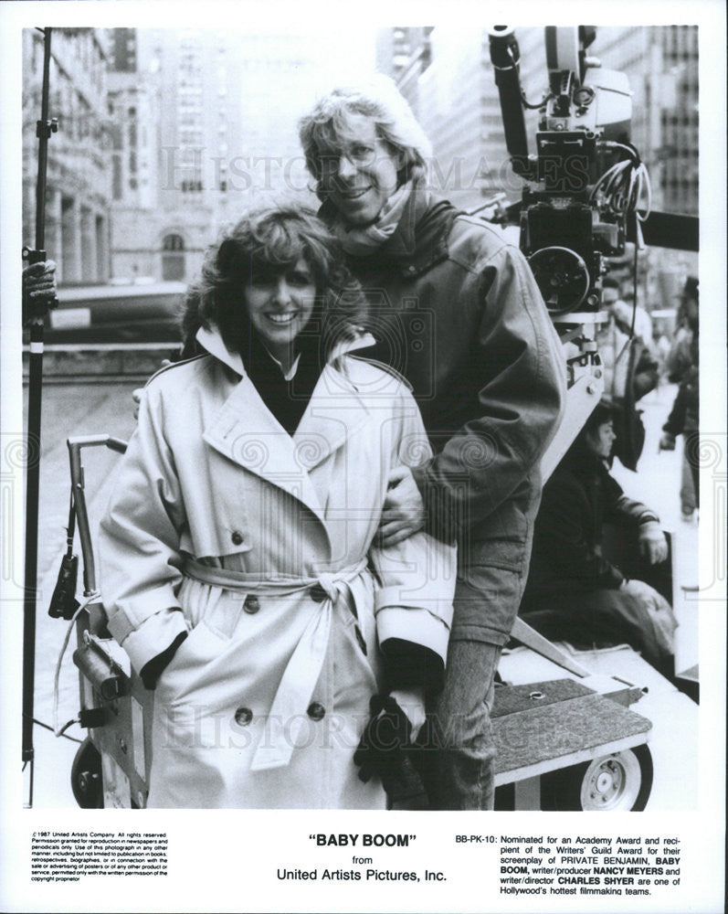 1987 Press Photo Film Baby Boom Writer Producer Nancy Meyers  Charles Shyer - Historic Images