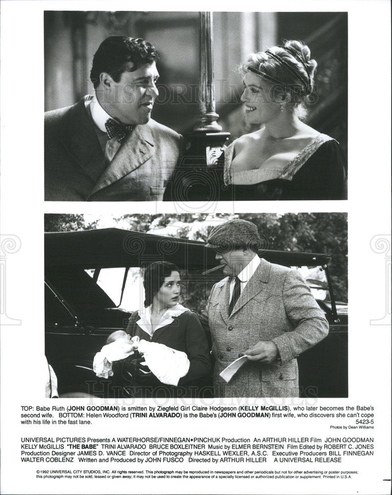 1992 Press Photo The Babe John Goodman Kelly McGillis Trini Alvarado - Historic Images