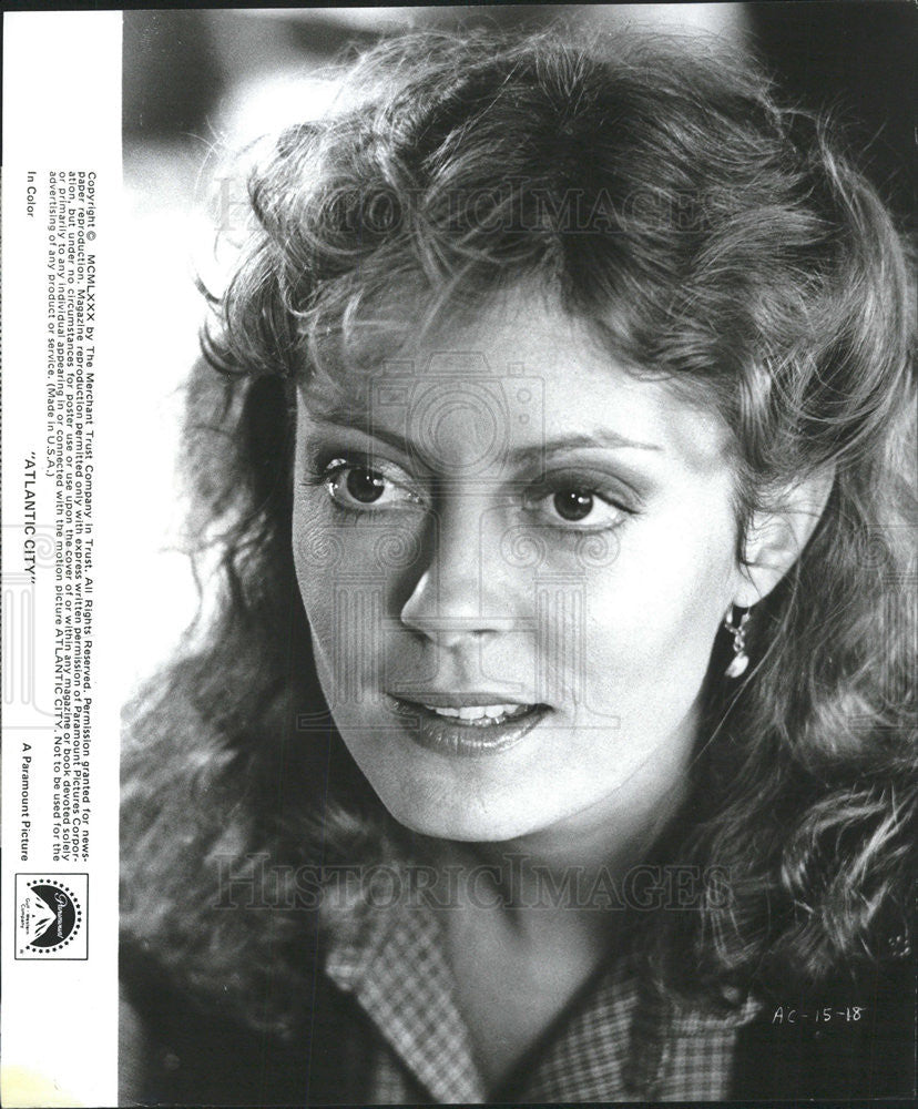 1980 Press Photo Atlantic City Susan Sarandon - Historic Images