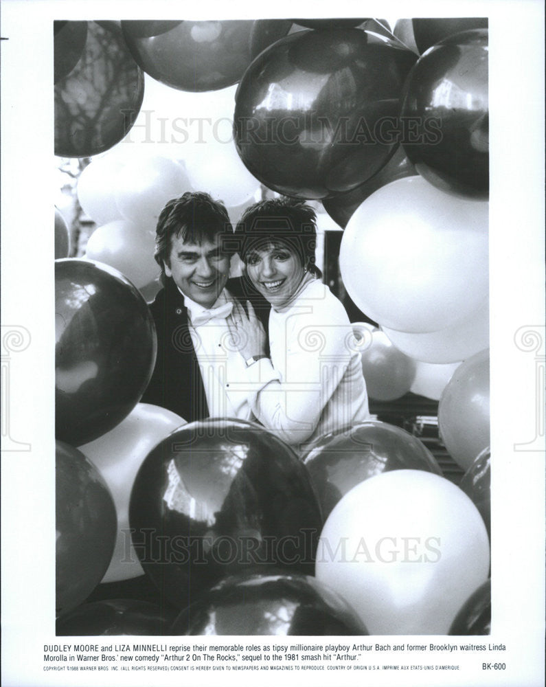 1988 Press Photo Arthur 2 On the Rocks Dudley Moore Liza Minnelli - Historic Images