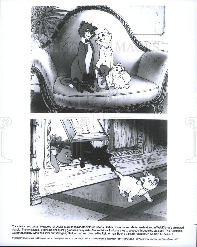 1970 Press Photo Disney film the Aristocats - Historic Images