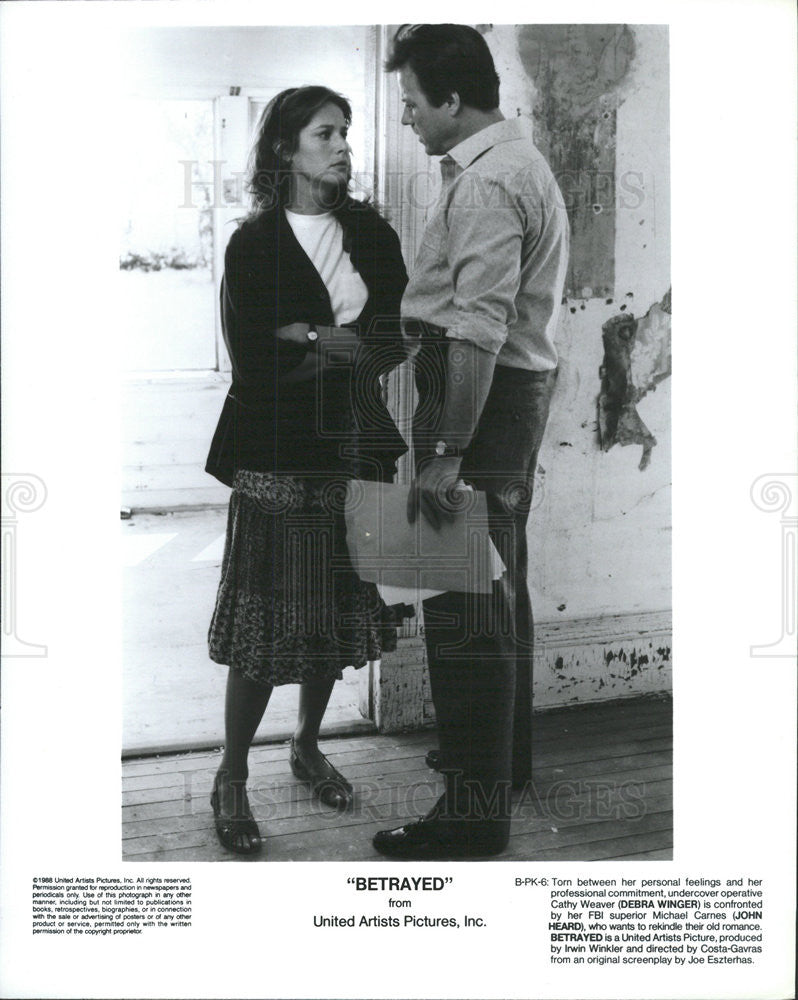 1988 Press Photo Debra Winger John Heard Actors Betrayed - Historic Images