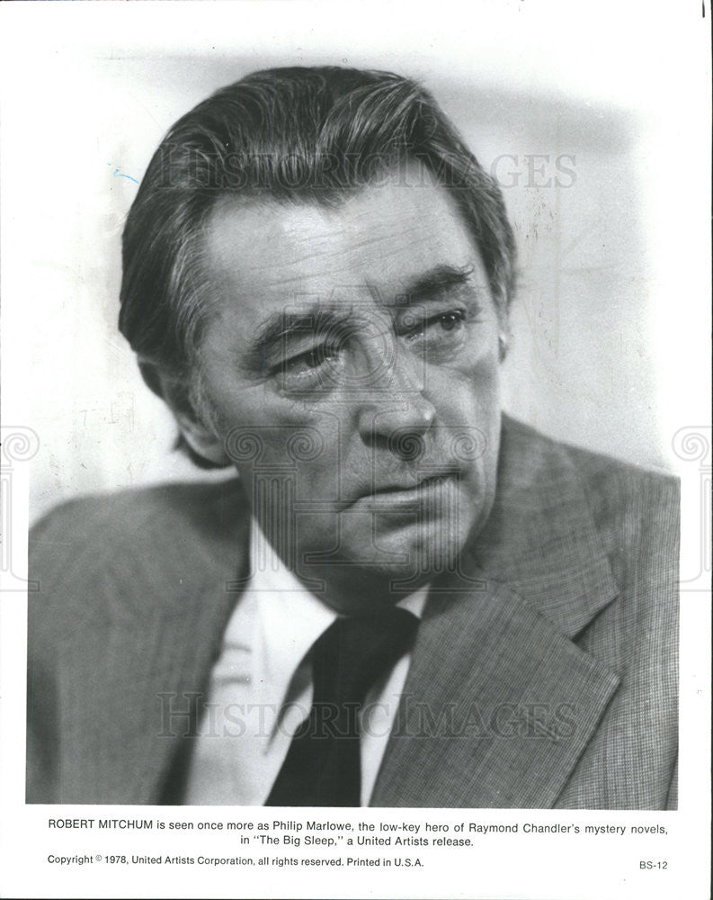 1978 Press Photo Robert Mitchum Actor Big Sleep Movie FIlm - Historic Images