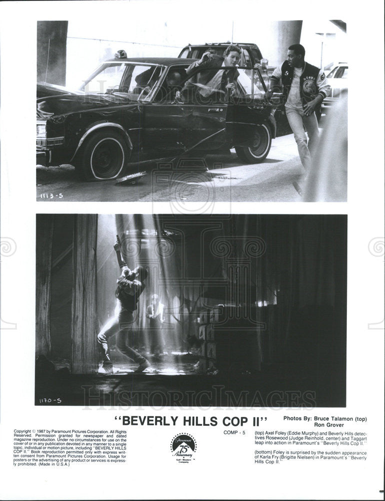 1987 Press Photo Eddie Murphy, Judge Reinhold,&quot;Beverly Hill Cop II&quot; - Historic Images