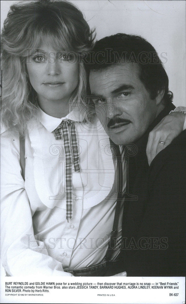 1982 Press Photo Best Friends Burt Reynolds Goldie Hawn - Historic Images