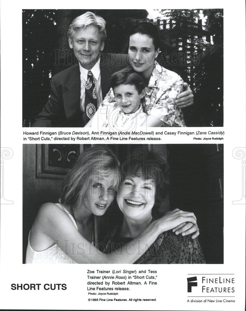 1993 Press Photo Bruce Davison, Andie MacDowell, Zane Cassidy &quot;Short Cuts&quot; - Historic Images