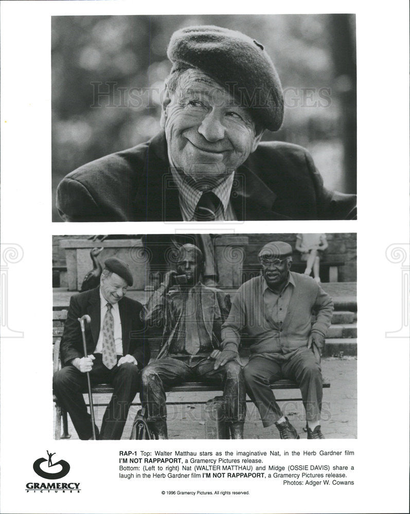 1996 Press Photo Walter Matthau Acto Ossie Davis I&#39;m Not Rappaport Comedy Film - Historic Images