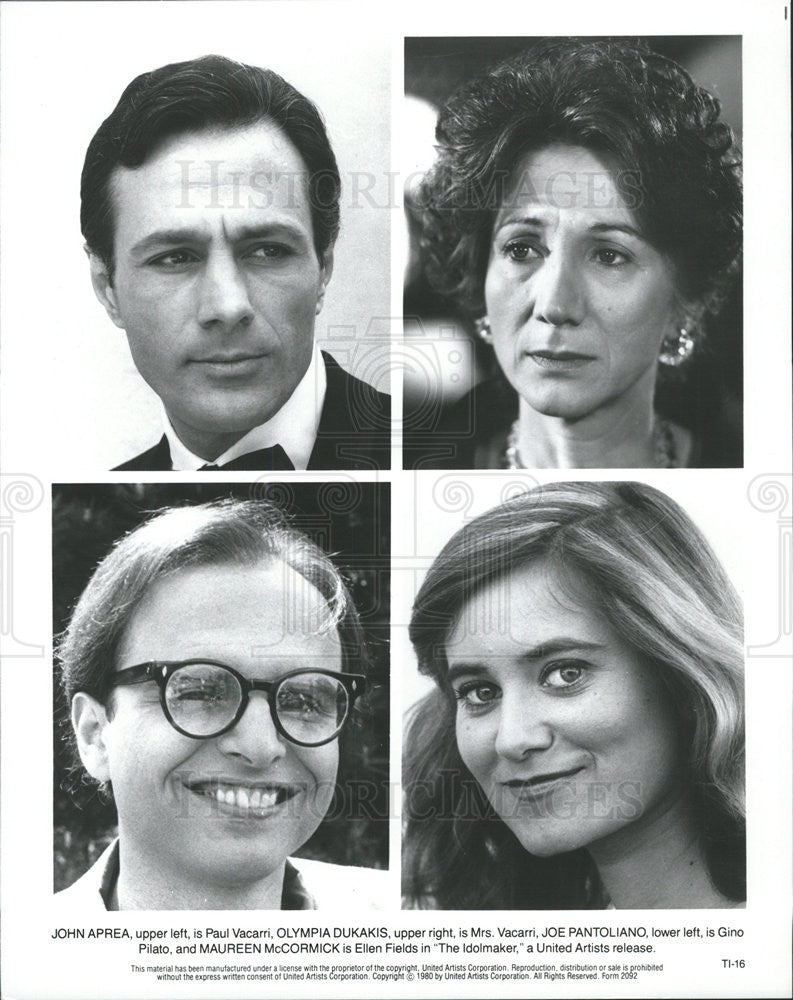 1980 Press Photo John Aprea Olympia Dukakis Joe Pantoliano Maureen McCormick - Historic Images