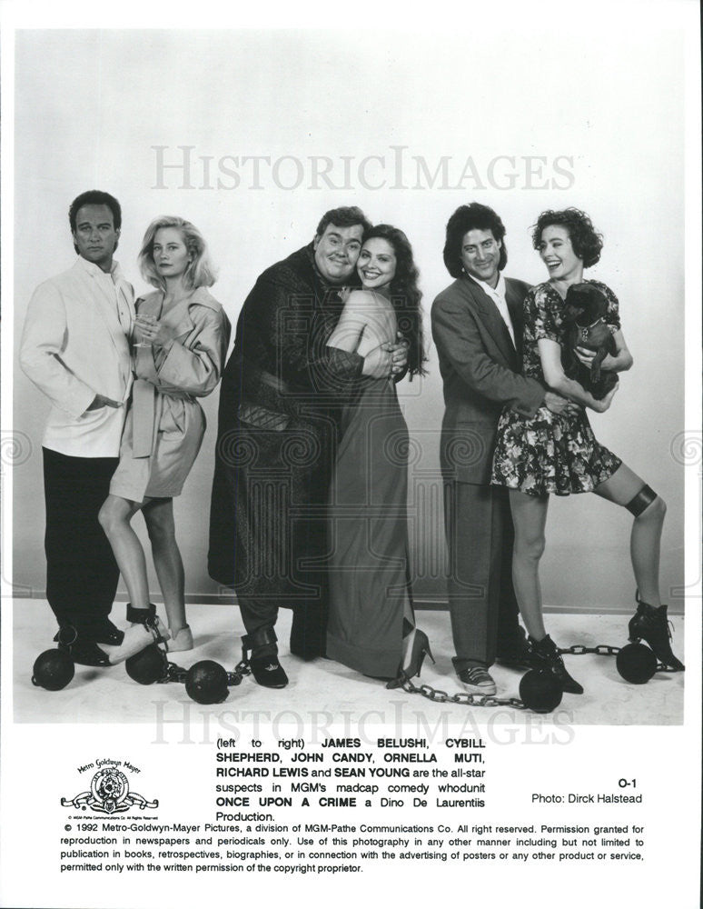 1992 Press Photo Once Upon A Crime James Belushi Cybil Shepherd John Candy - Historic Images